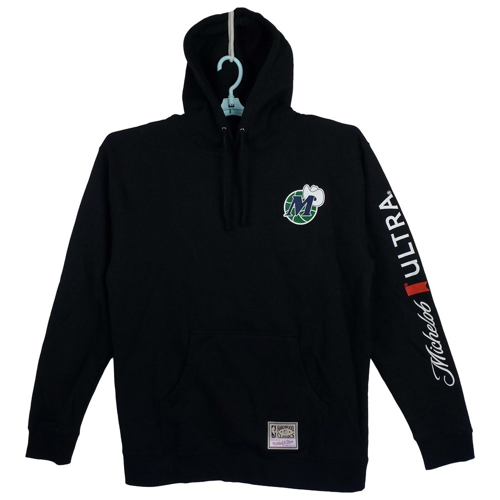 Dallas Mavs Mitchell & Ness NBA Large Hoodie Michelob Ultra Collab Black New